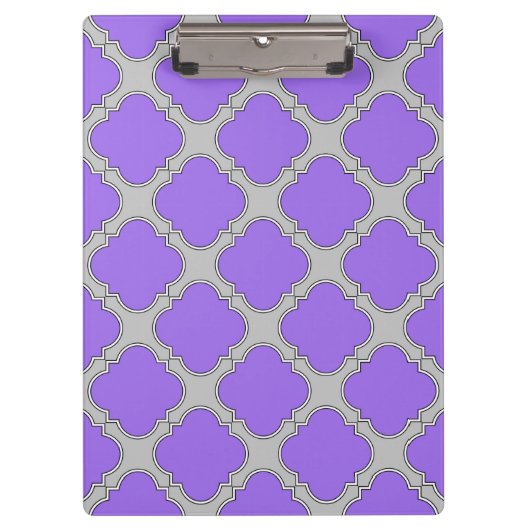 Porte-bloc Quatrefoil violet et gris (Devant)
