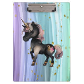 Porte-bloc Queue noire Unicorne violette rose (Devant)