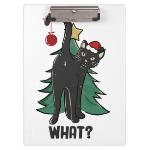Porte-bloc Quoi ? Noël Black Cat Conception de vacances