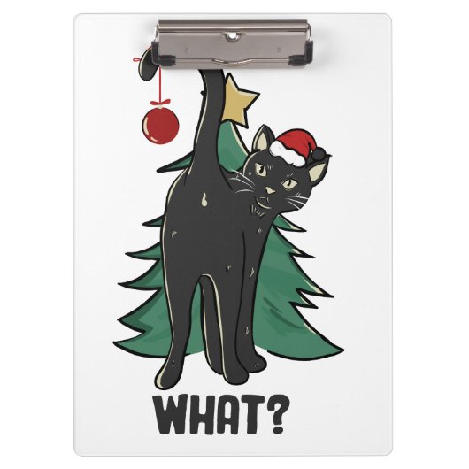 Porte-bloc Quoi ? Noël Black Cat Conception de vacances (Devant)