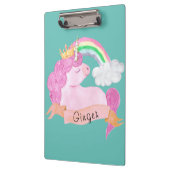 Porte-bloc 🌈 Rainbow Unicorn Nom personnalisé      (Gauche)