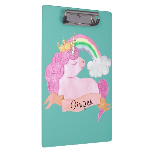 Porte-bloc 🌈 Rainbow Unicorn Nom personnalisé      (Swatch)