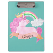Porte-bloc 🌈 Rainbow Unicorn Nom personnalisé      (Devant)