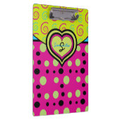 Porte-bloc Raspberry Polka Dots and Swirls Custom Clipboard (Swatch)
