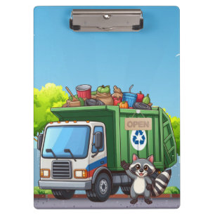 Porte-bloc Raton laveur mignon et camion de "nourriture"