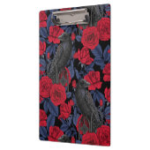 Porte-bloc Ravages et roses avec des feuilles bleu foncé (Gauche)