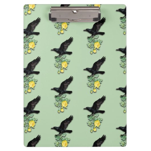 Porte-bloc Raven with Yellow Rose (Devant)