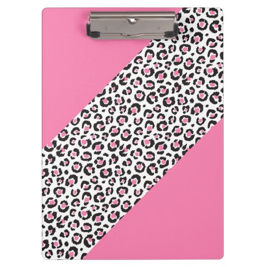 Porte-bloc Rayure rose Girly mignonne de guépard de léopard (Devant)