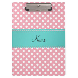 Porte-bloc Rayure rose nommée personnalisée de turquoise de