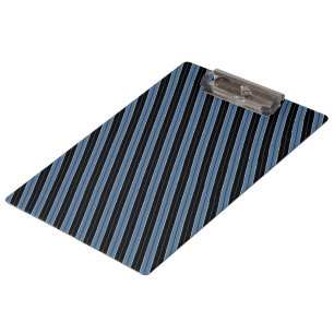 Porte-bloc Rayures bleues noires blanches en diagonale