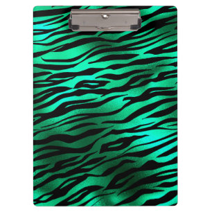 Porte-bloc Rayures de tigre noir vert émeraude Animaux sauvag