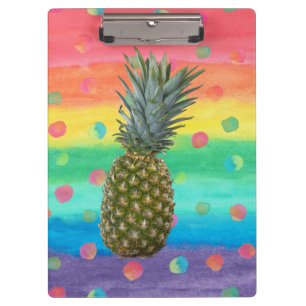 Porte-bloc Rayures et taches modernes d'aquarelle d'ananas