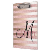 Porte-bloc Rayures roses de feuille d'or de Glitter& de Faux (Gauche)