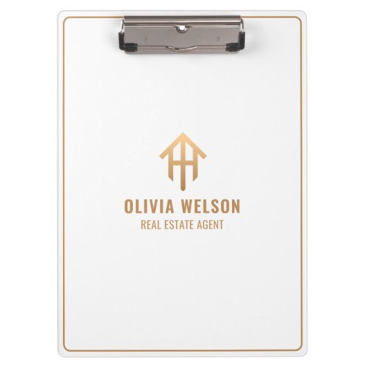 Porte-bloc Réalisateur professionnel en or et blanc (Devant)