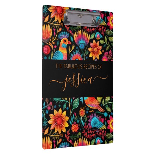 Porte-bloc recette de script de motif floral mexicain (Swatch)