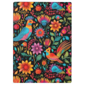 Porte-bloc recette de script de motif floral mexicain (Dos)