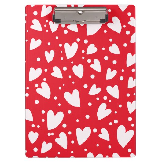 Porte-bloc Red and White Heart Pattern | Cute Valentine Love  (Devant)