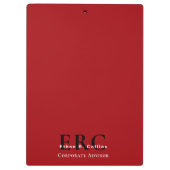 Porte-bloc Red Black 3-Letter Logo Monogram clipboard (Dos)