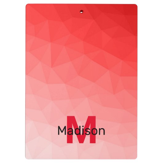 Porte-bloc Red gradient geometric mesh pattern Monogram (Dos)