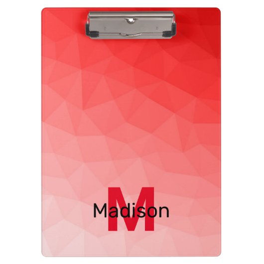 Porte-bloc Red gradient geometric mesh pattern Monogram (Devant)