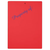 Porte-bloc Red Hearts on Blue Clipboard (Dos)