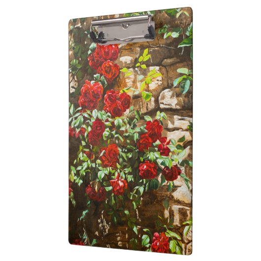 Porte-bloc Red Roses Against a Stone Wall (Gauche)