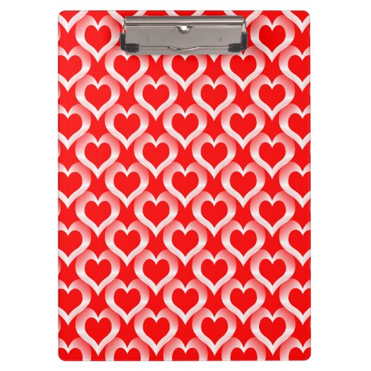 Porte-bloc Red White Hearts Pattern (Devant)