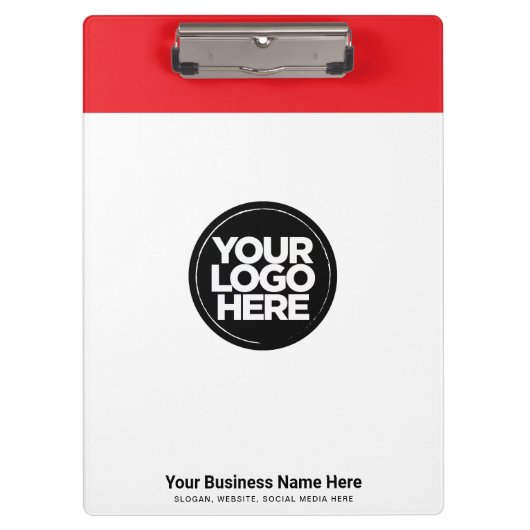 Porte-bloc Red Your Business Logo, slogan, website (Devant)