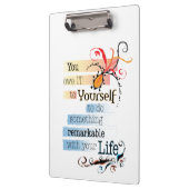 Porte-bloc Remarquable LIFE Inspirational Citation illustrée (Gauche)