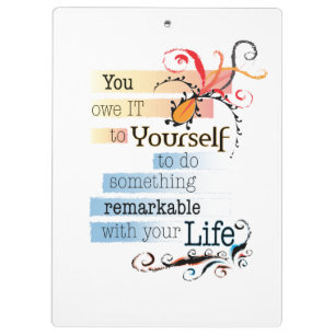 Porte-bloc Remarquable LIFE Inspirational Citation illustrée