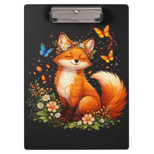 Porte-bloc Renard Mignon Avec Fleurs
