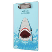 Porte-bloc Requin Cool de nom personnalisé (Gauche)