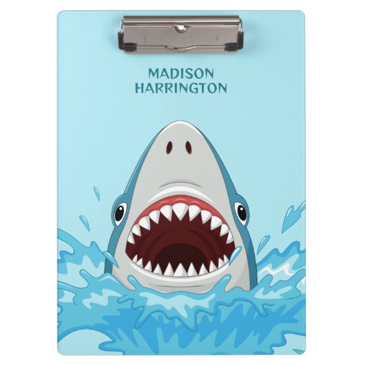 Porte-bloc Requin Cool de nom personnalisé (Devant)
