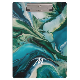 Porte-bloc Résine en marbre monogramme personnalisée