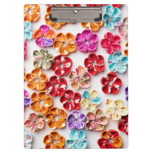 Porte-bloc Ressort tissu cousu artisanal Fleurs Multicolor