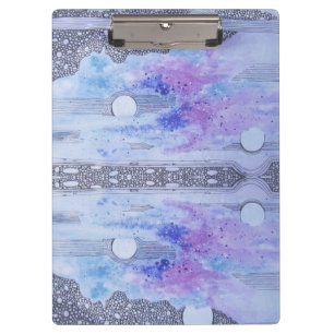 Porte-bloc Résumé moderne noir et bleu