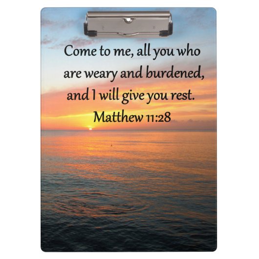 PORTE-BLOC RETIRER MATTHEW 11:28 SCRIPTURE VERSE SLEVER (Devant)