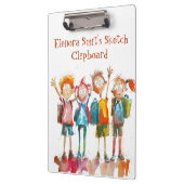 Porte-bloc Retour À L'École I Aquarelle Enfants (Gauche)