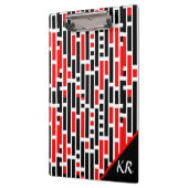 Porte-bloc Retro Art Déco Rouge Noir Abstrait Motif Monogramm (Gauche)