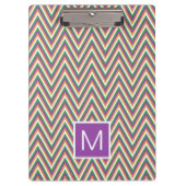 Porte-bloc Retro Chevron Pattern Cool Monogram (Devant)