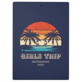 Porte-bloc Retro coucher de soleil Filles voyage bachelorette (Dos)