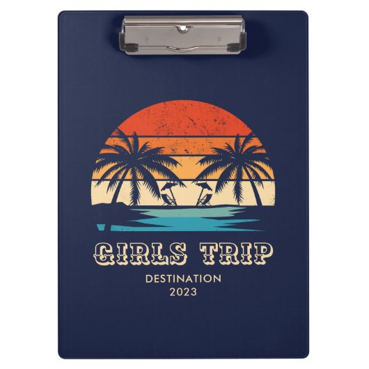 Porte-bloc Retro coucher de soleil Filles voyage bachelorette (Devant)