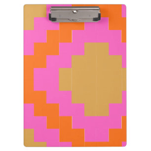 Porte-bloc Rétro Groovy Rose Orange Géométrique