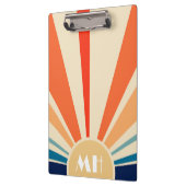 Porte-bloc Retro les années 70 Starburst Sunrise Stripes Mono (Gauche)