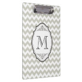 Porte-bloc Rétro monogramme gris de Chevron avec le cadre (Swatch)