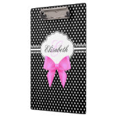 Porte-bloc Rétro monogramme noir et blanc d'arc de rose de (Gauche)