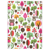 Porte-bloc rétro motif de hibou d'arbre rose de feuille (Dos)