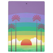 Porte-bloc Retro Purple Sunset Palm Trees Art Personalised (Dos)
