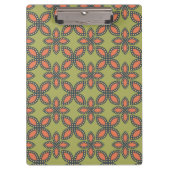 Porte-bloc Retro Vert et Orange Abstrait motif floral (Devant)
