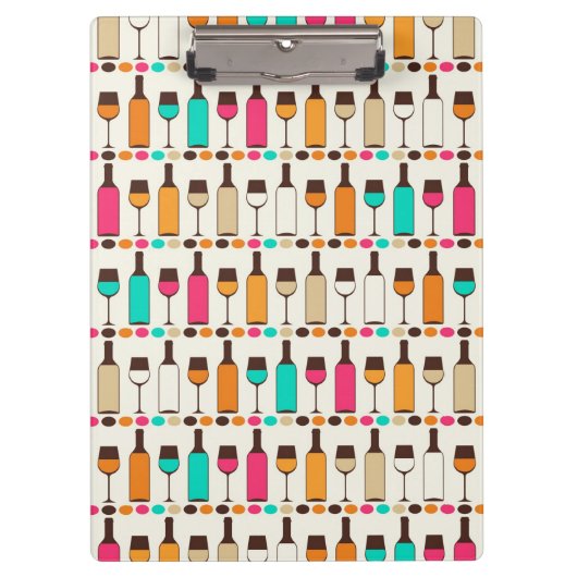 Porte-bloc Rétros bouteilles et verres de vin (Devant)